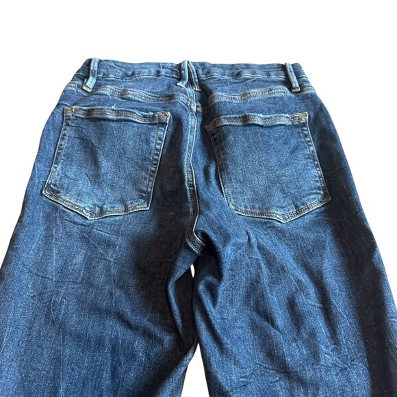 Good American Good Legs Dark Wash Skinny Jeans Raw Hem Stretch Size 4/27 Women's - Picture 8 of 12